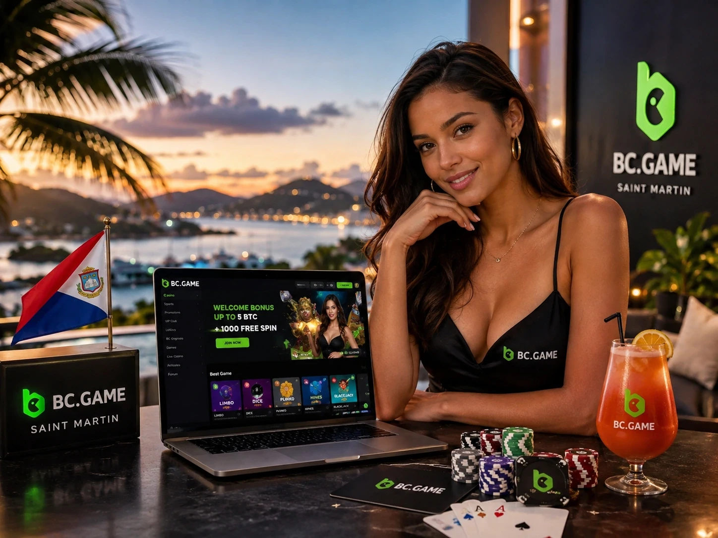 Joueuse au Casino BC Game Saint Martin